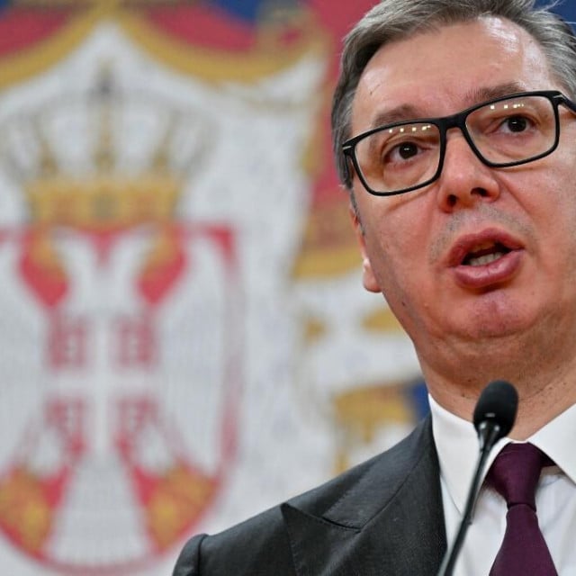 &lt;p&gt;Serbia‘s President Aleksandar Vucic delivers a joint press conference with Poland‘s Prime Minister in Belgrade on October 24, 2024. (Photo by Andrej ISAKOVIC/AFP)&lt;/p&gt;