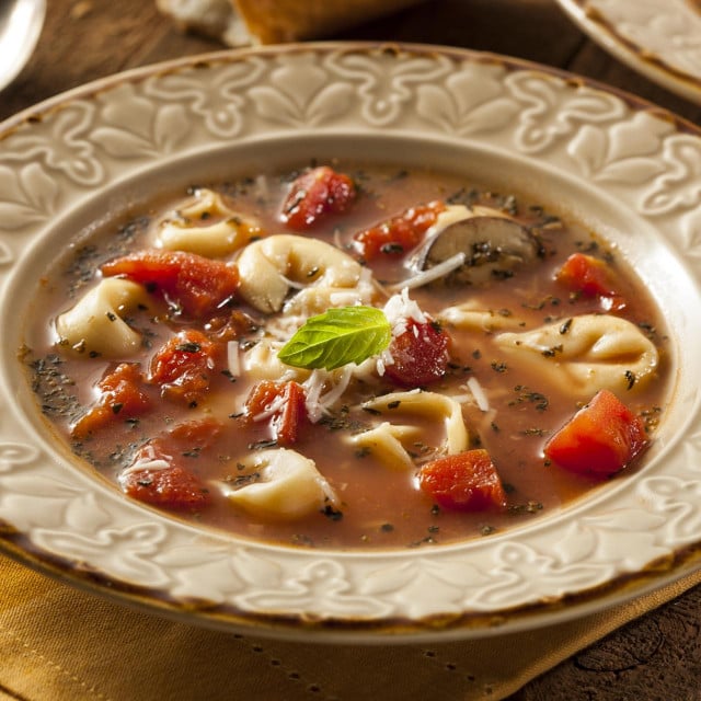 &lt;p&gt;Rustic Homemade Tortellini Soup with Tomato, Basil, and Spinach&lt;/p&gt;