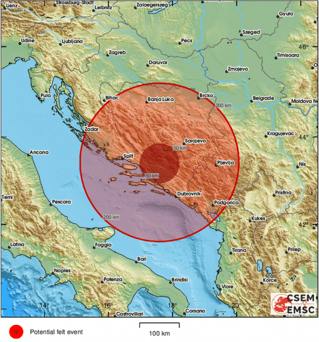 &lt;p&gt;Potres je jutros zabilježen na području susjedne BiH&lt;/p&gt;