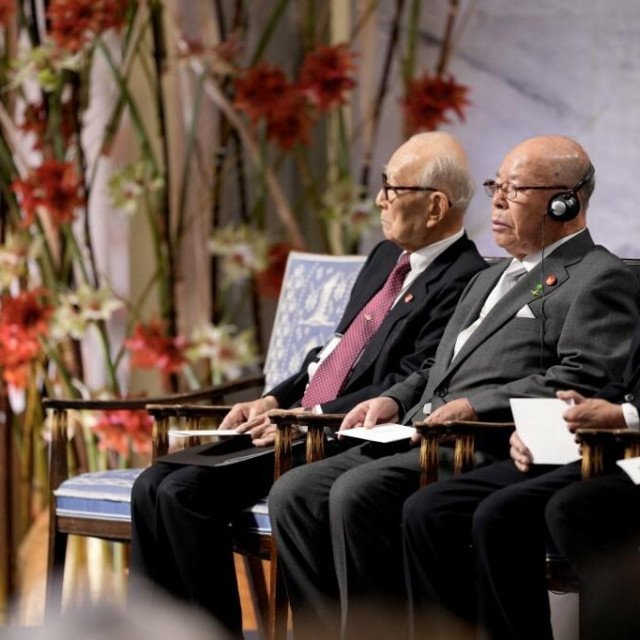 &lt;p&gt;(L-R) The representatives of the 2024 Nobel Peace Prize winner Japan‘s atomic bomb survivors‘ group Nihon Hidankyo, Terumi Tanaka, Shigemitsu Tanaka and Toshiyuki Mimaki attend the Nobel Peace Prize award ceremony at the Oslo City Hall in Oslo, Norway on December 10, 2024. the Nobel Peace Prize on December 10, 2024 but, after years of anti-nuclear campaigning and showing the world their scars, they still retain the painful memories of the discrimination they have faced. (Photo by Heiko Junge/NTB/AFP)/Norway OUT&lt;/p&gt;