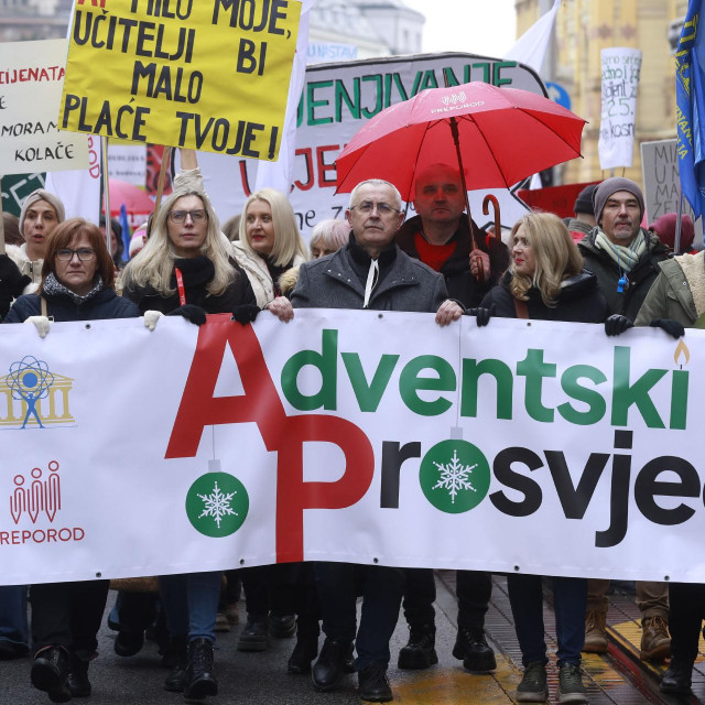 &lt;p&gt;Adventski prosvjed prosvjetara u Zagrebu&lt;/p&gt;