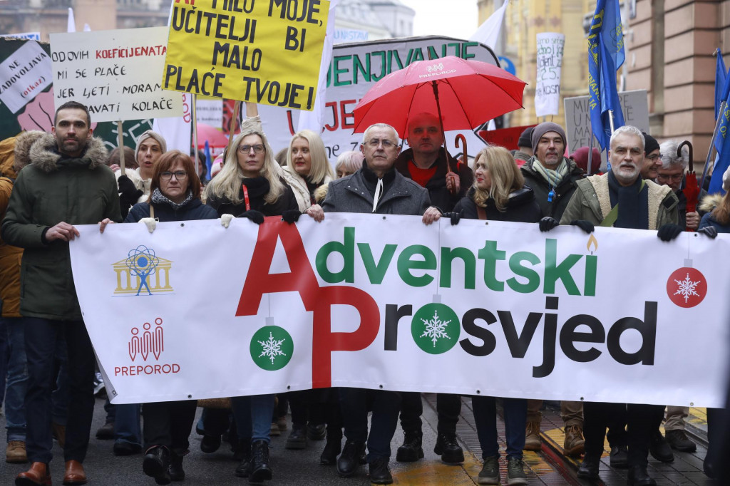 &lt;p&gt;Adventski prosvjed prosvjetara u Zagrebu&lt;/p&gt;