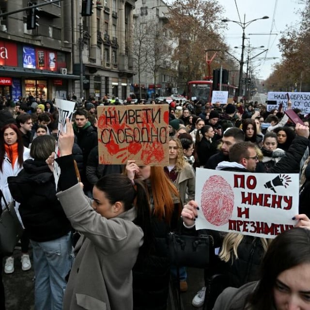 &lt;p&gt;Students block a street in Belgrade on December 12, 2024, standing in silence to honor the 15 victims of the tragedy that occurred at the railway station in Novi Sad in November 2024. The Serbian government claims to have met student demands by releasing documents on last month?s deadly Novi Sad train station collapse on December 12, 2024, but students blocking nearly a third of state faculties insist that they won‘t go home and vow to continue fighting for issues still unresolved, declaring, ”We have had enough!”. (Photo by Andrej ISAKOVIC/AFP)&lt;/p&gt;