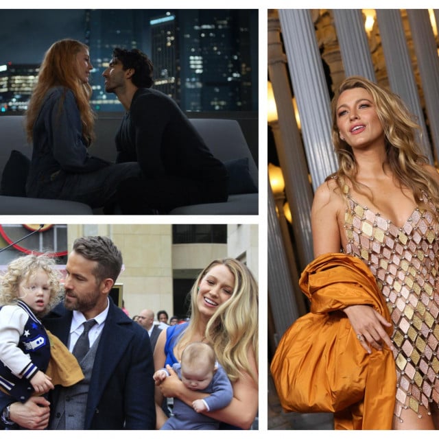 &lt;p&gt;Blake Lively s kolegom Justin Baldonijem u sceni iz filma (gore lijevo), te sa suprugom Ryanom Reynoldsem i njihovom djecom (dolje)&lt;/p&gt;