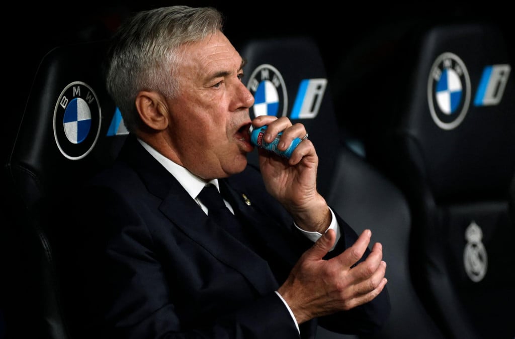 &lt;p&gt;Real Madrid‘s Italian coach Carlo Ancelotti takes a chewing gum during the Spanish league football match between Real Madrid CF and Sevilla FC at the Santiago Bernabeu stadium in Madrid on December 22, 2024. (Photo by OSCAR DEL POZO/AFP)&lt;/p&gt;