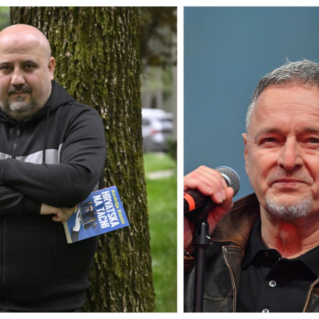 <p>Konobar Andrija&nbsp;Kunić sa svojim književnim prvijencem i Thompson kojega u pisanju&nbsp;nije skrivao pseudonimom</p>