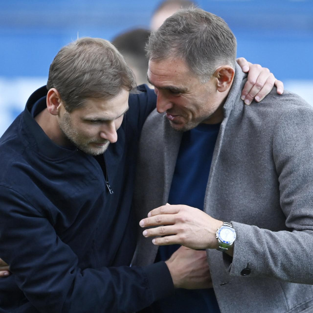 <p>Hrvatski treneri Mario Gregurina i Nikica Jelavić</p>