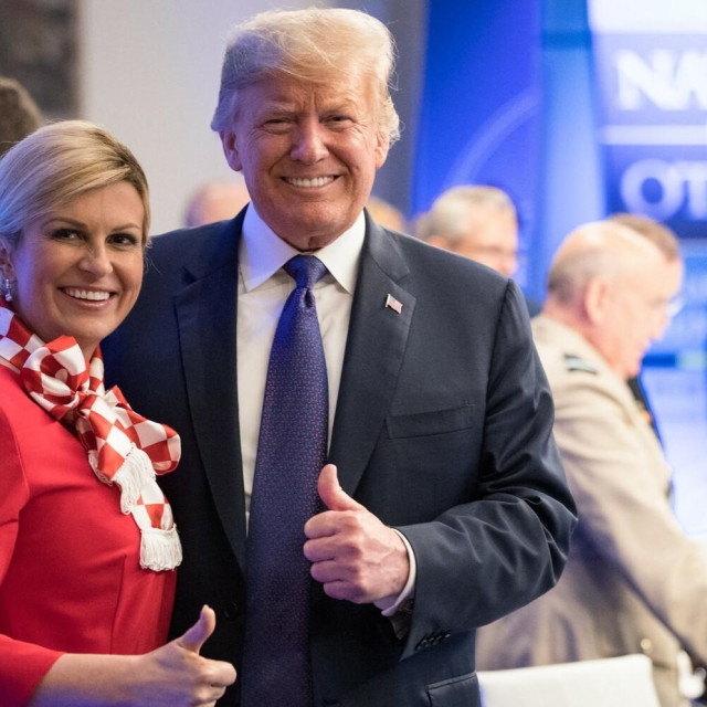 <p>Kolinda Grabar-Kitarović&nbsp;i&nbsp;Donald Trump 2018. godine</p>