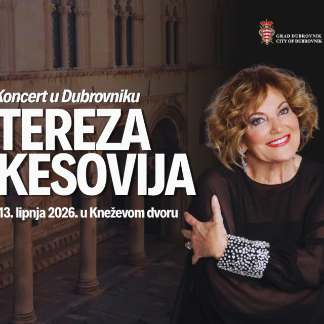 <p>Sutra od 13 sati u prodaji ulaznice za koncert Tereze Kesovije 13. lipnja 2026. u Kneževom dvoru</p>
