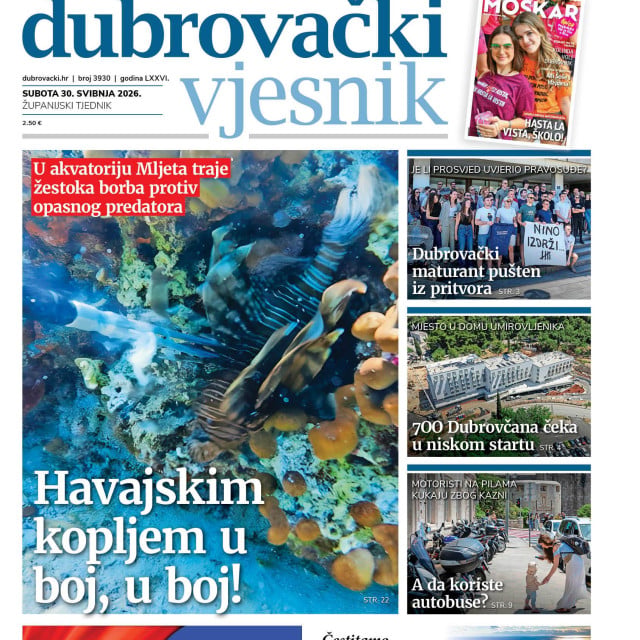 <p>Naslovica novog broja Dubrovačkog vjesnika</p>