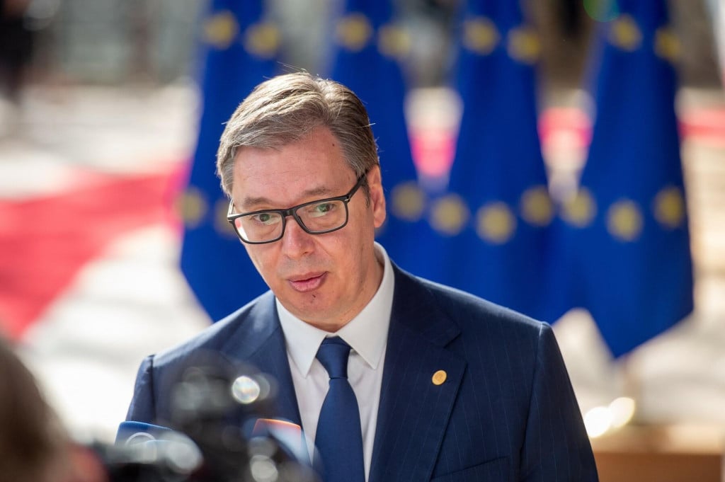 <p>2022-06-23 09:03:53 BRUSSELS - President of Serbia, Aleksandar Vucic, arrives for a European summit on, among other things, the candidate membership of Ukraine, Moldova and Georgia. The summit will focus on cooperation between the European Union and the Western Balkans. ANP JONAS ROOSENS netherlands out - belgium out,Image: 702114633, License: Rights-managed, Restrictions:, Model Release: no, Credit line: JONAS ROOSENS/AFP/Profimedia</p>