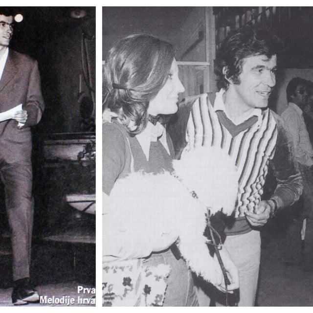 <p>Zdenko Runjić snimljen u večeri prve festivalske pobjede u životu, na Melodijama Jadrana 1962. (lijevo) i na Splitskom festivalu u dru&scaron;tvu Tereze Kesovije i Mi&scaron;e Kovača (desno)</p>