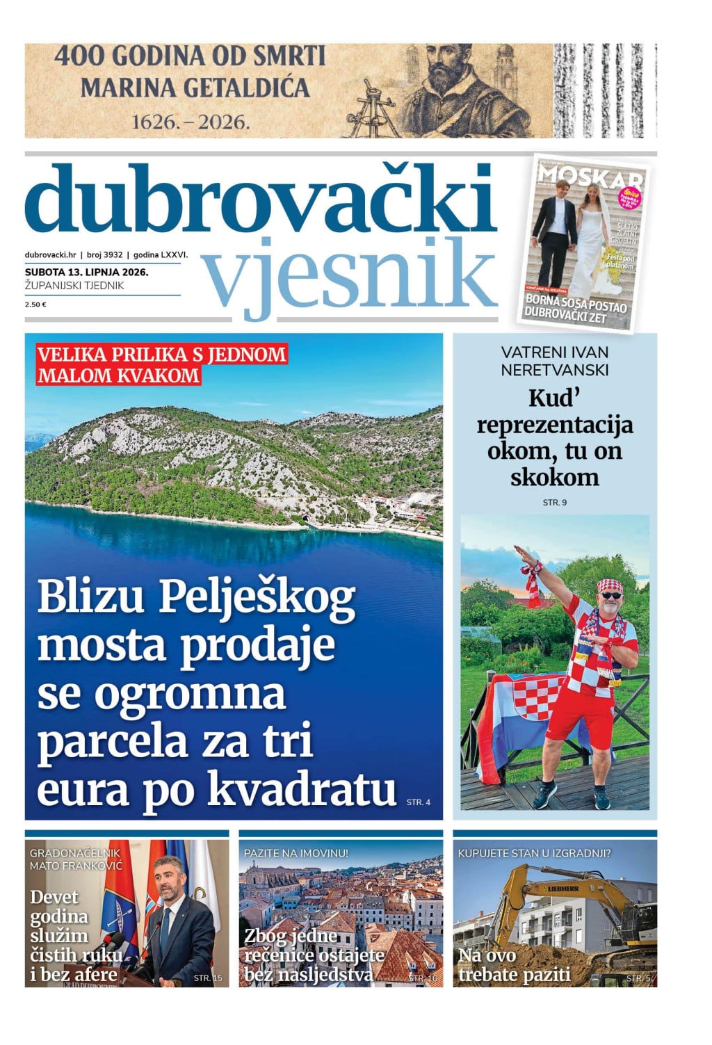 <p>Naslovnica novog broja Dubrovačkog vjesnika</p>