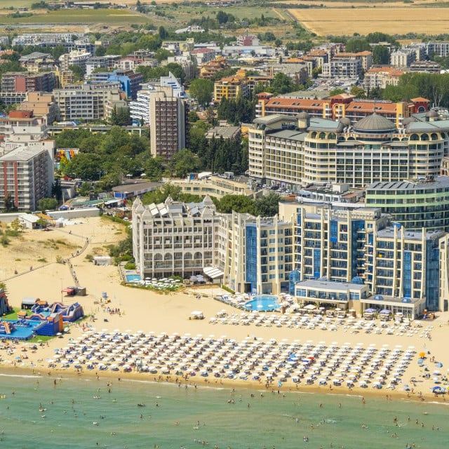 <p>Pogled iz zraka na Sunny Beach u Nesebaru</p>