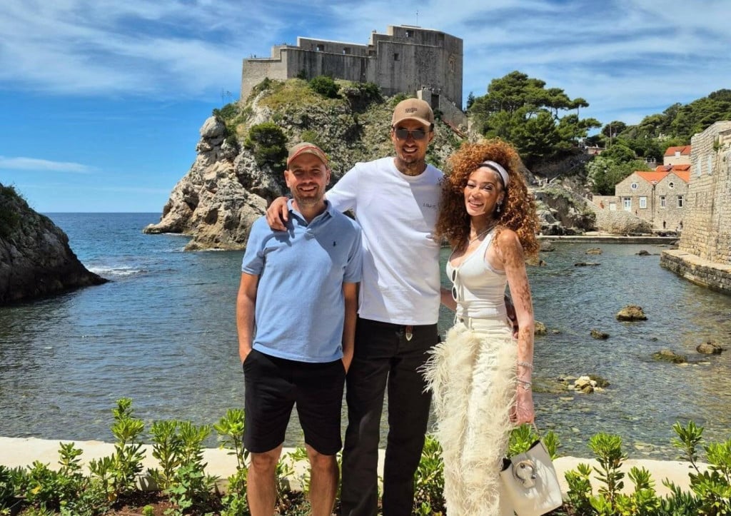 <p>Ivan Vuković Vuka, Kyle Kuzma i Winnie Harlow u Dubrovniku</p>