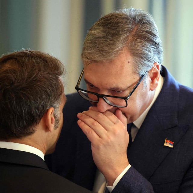 <p>Emmanuel Macron i Aleksandar Vučić</p>