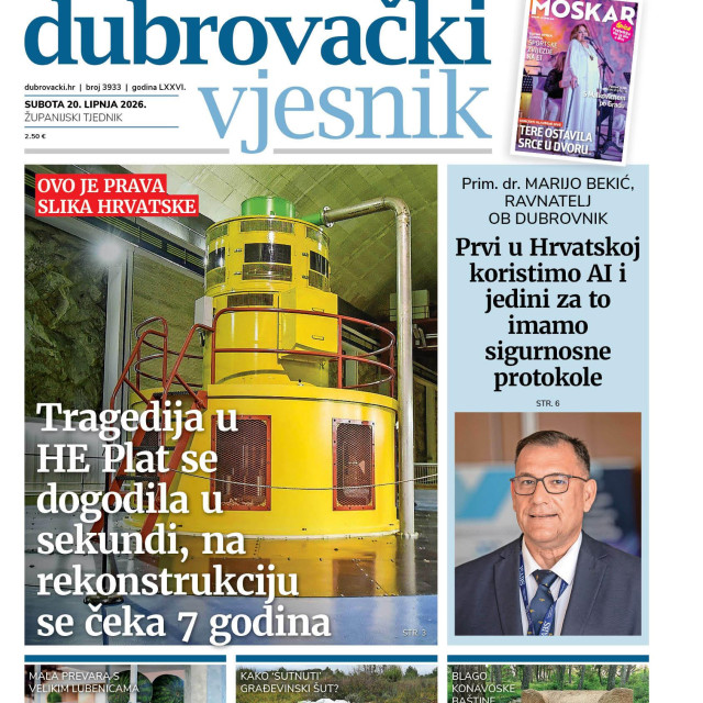 <p>Naslovnica novog broja tjednika Dubrovački vjesnik</p>