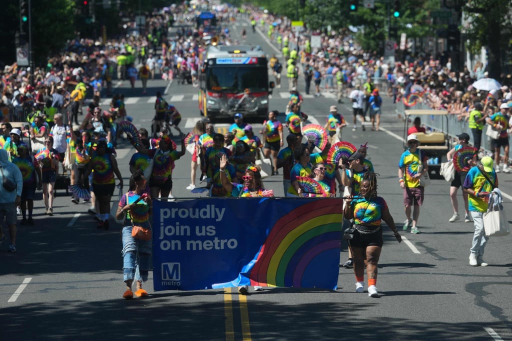 <p>Parade-goers participate in the annual Capital Pride Parade in Washington, DC, on June 20, 2026.&nbsp; (Photo by Ken Cedeno/AFP)</p>