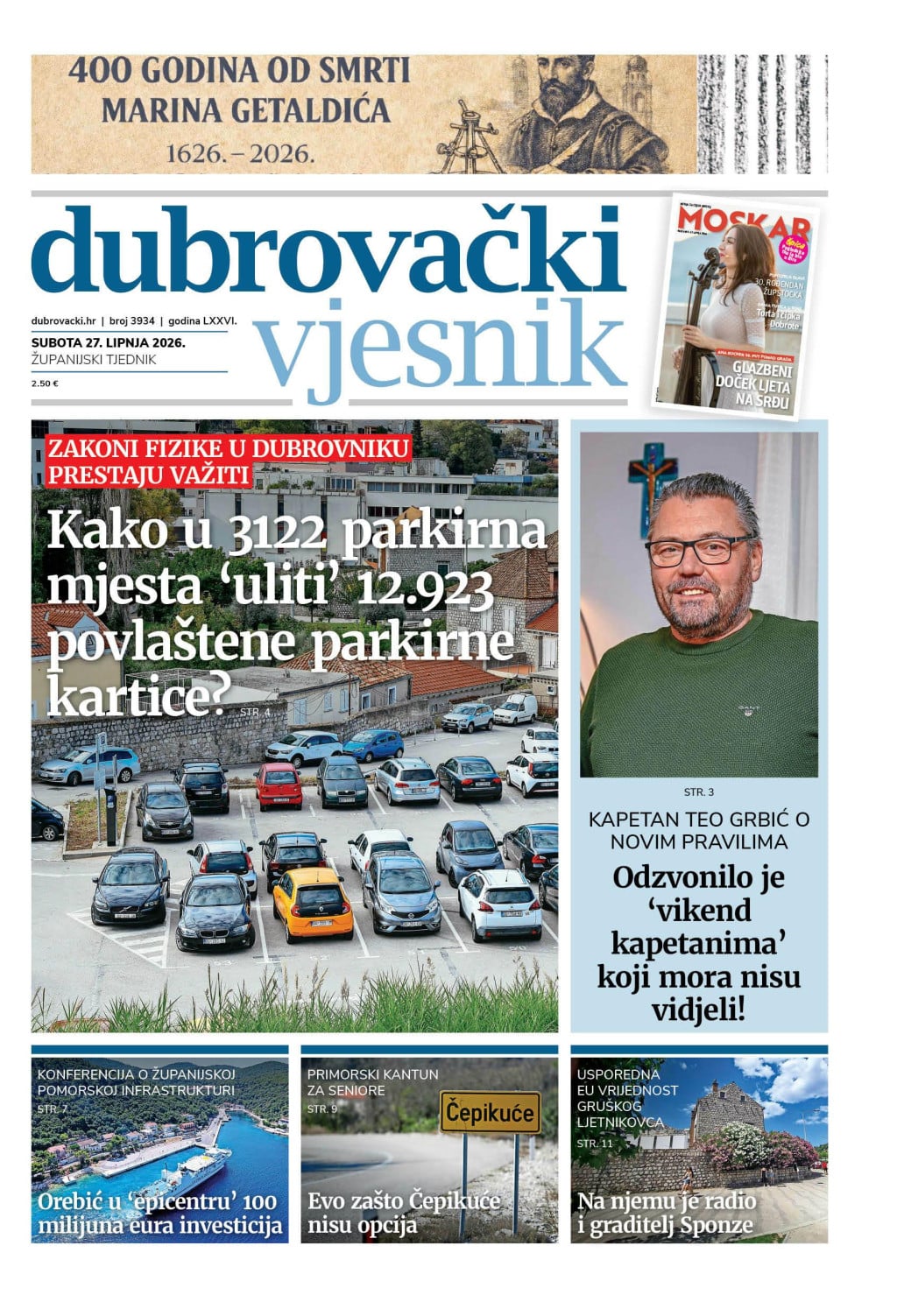 <p>Naslovnica novog broja Dubrovačkog vjesnika</p>