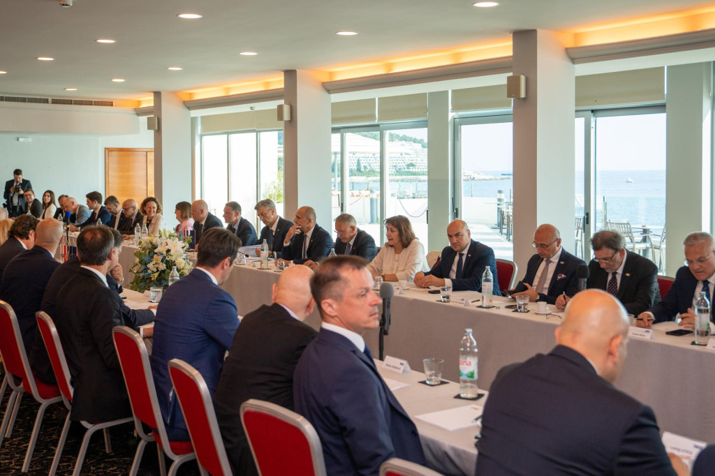 <p>Dubrovnik, 260626. Predsjednik HDZ-a i Vlade Andrej Plenkovic na zajednickoj sjednici HDZ-a i HDZ-a BiH.