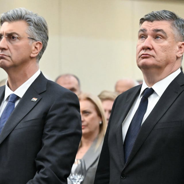<p>Andrej Plenković i Zoran Milanović razmjenjuju te&scaron;ke riječi oko odlaska Hrvatske vojske na mimohod u Parizu&nbsp;</p>