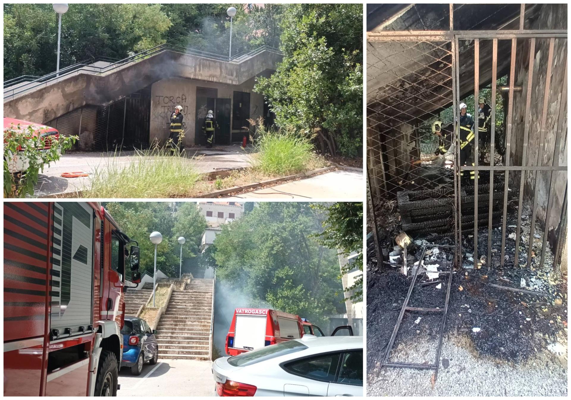 Požar ispod skala u poslovnoj zoni digao vatrogasce na noge