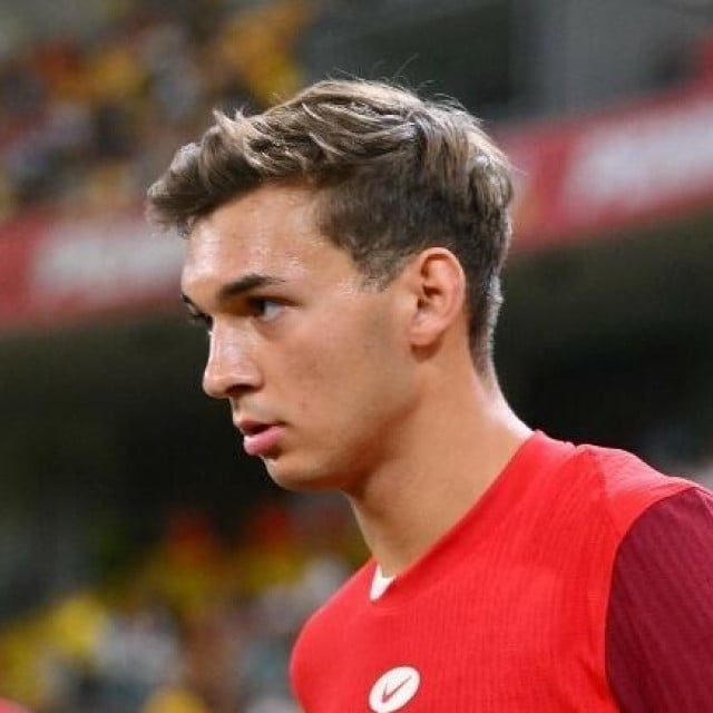 <p>Niko Sigur of Canada reacts during the International Friendly match between Romania and Canada at National Arena in Bucharest, Romania, on September 5, 2025. (Photo by Alex Nicodim/NurPhoto) (Photo by Alex Nicodim/NurPhoto via AFP)</p>