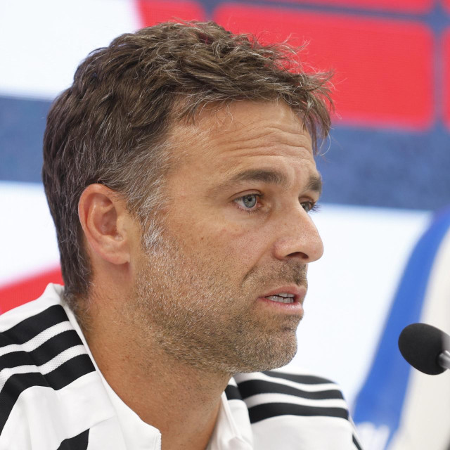 <p>Split, 080726.<br>
Konferencija za medije HNK Hajduk, trener Gonzalo Garcia i Michele Sego uoci utakmice s MSK Zilina, 1. kolo kvalifikacija za Europsku ligu.<br>
Na fotografiji: Gonzalo Garcia.<br>