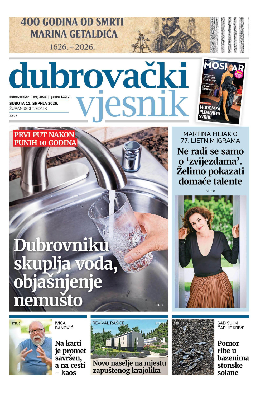 <p>Naslovnica novog broja Dubrovačkog vjesnika</p>