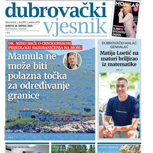 <p>Naslovnica novog broja Dubrovačkog vjesnika</p>