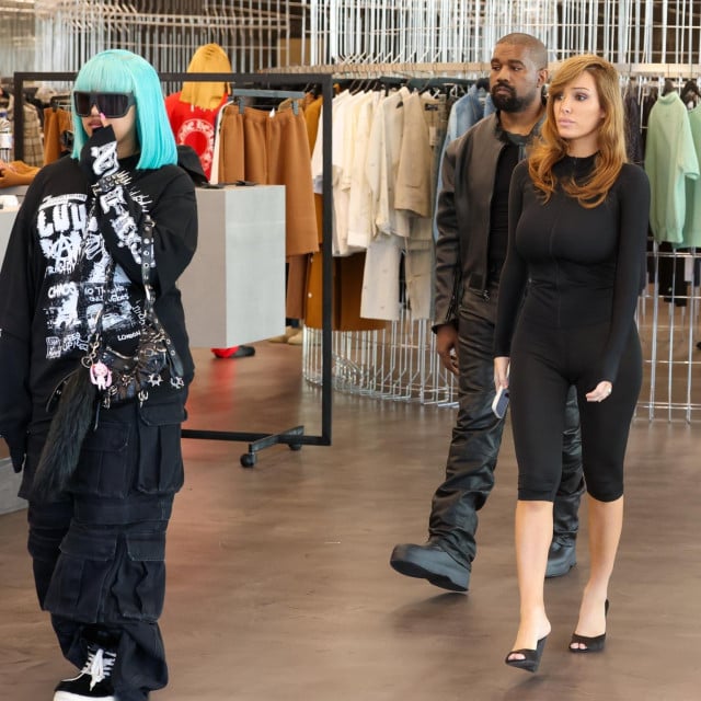 <p>Kanye West, Bianca Censori i North West&nbsp;</p>