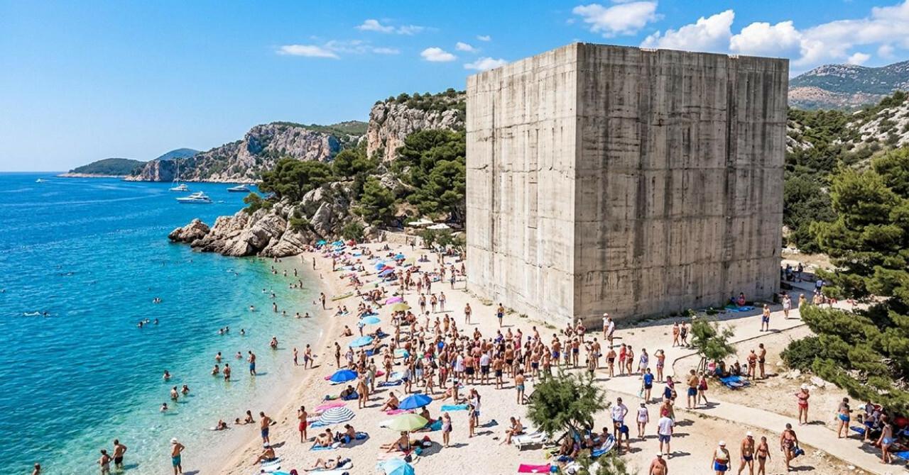 Usred idilične hrvatske pješčane plaže ‘niknuo‘ je golemi betonski objekt: iza ovoga krije se ozbiljna priča...