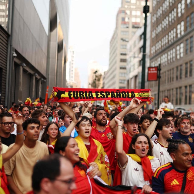 <p>&Scaron;panjolski navijači u New Yoruku uoči finalne utakmice sa Argentinom</p>