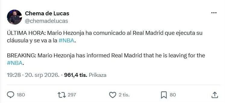 Mario Hezonja napušta Real i vraća se u NBA?