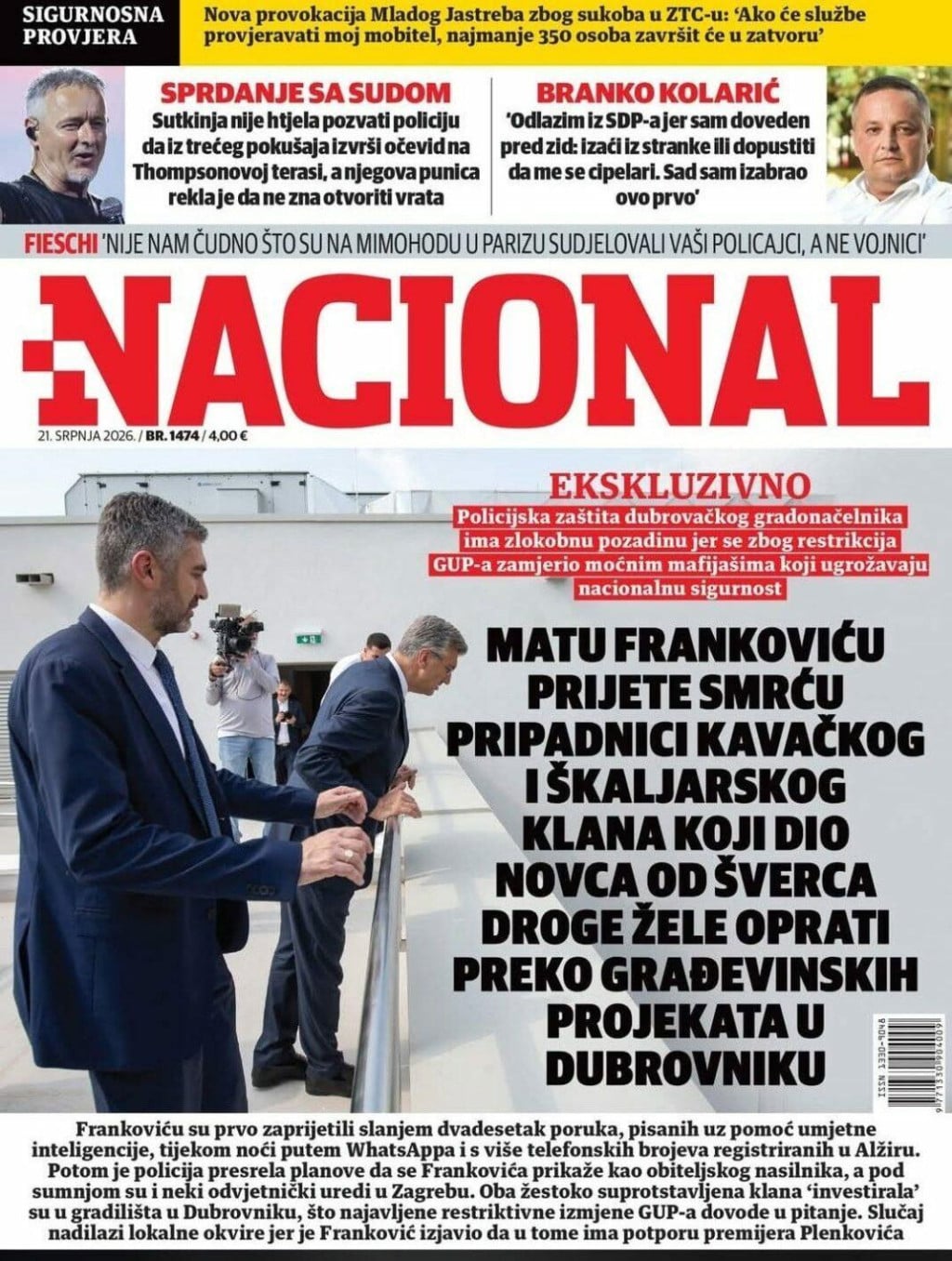 <p>Franković u Nacionalu o prijetnjama</p>