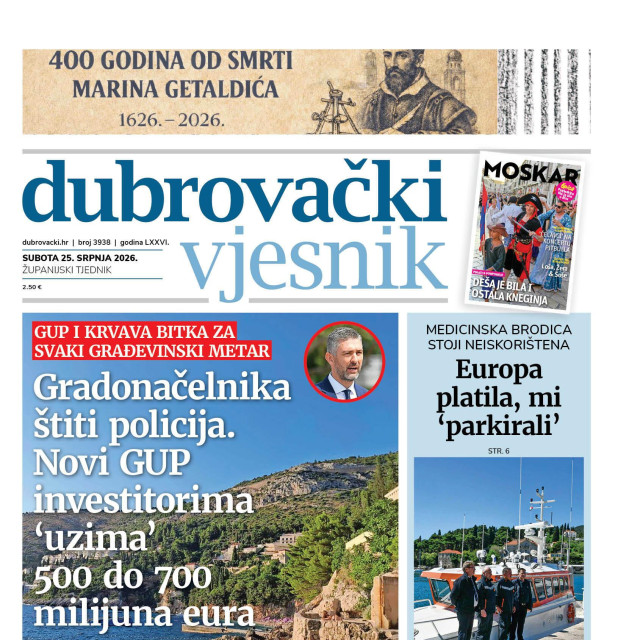 <p>Naslovnica novog broja Dubrovačkog vjesnika</p>