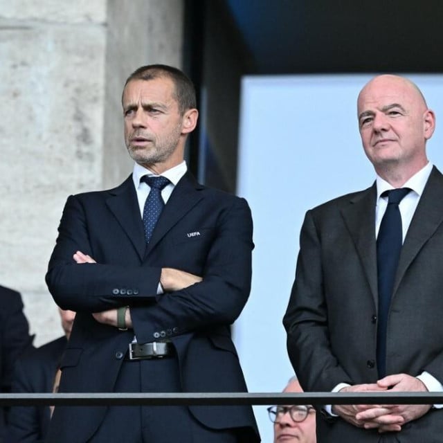 <p>Predsjednik UEFA-e Aleksander Čeferin i predsjednik FIFA-e Gianni Infantino</p>