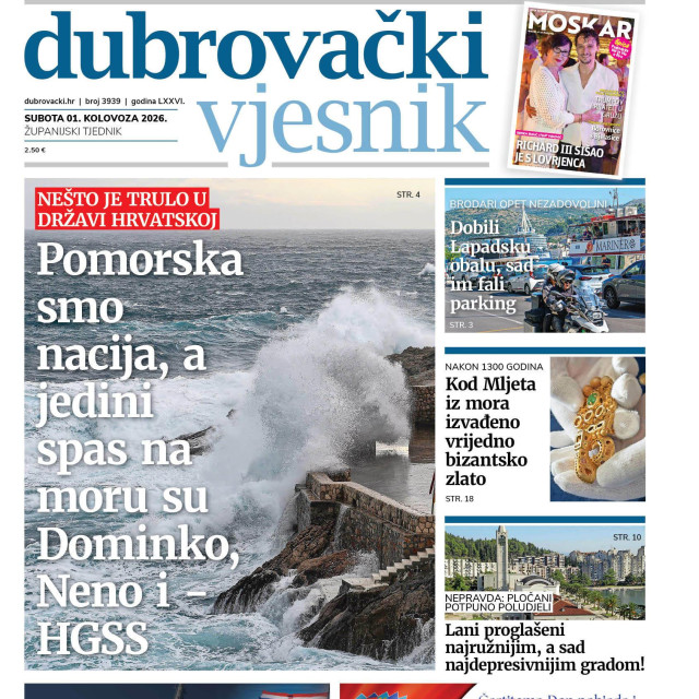 <p>Naslovnica novog broja Dubrovačkog vjesnika</p>