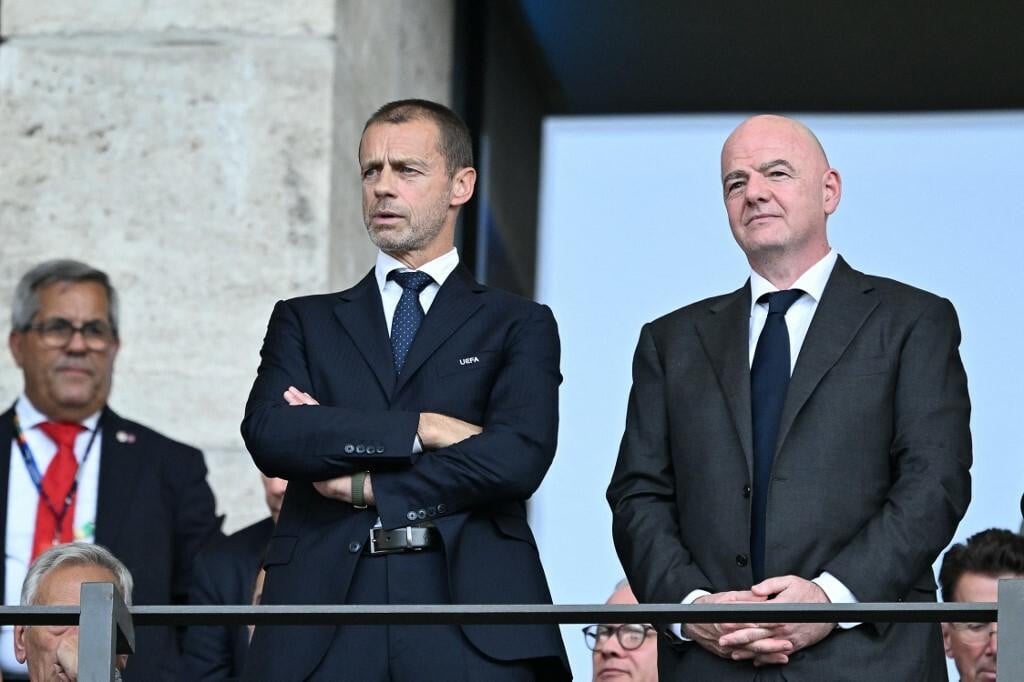 <p>Predsjednik UEFA-e Aleksander Čeferin i predsjednik FIFA-e Gianni Infantino</p>