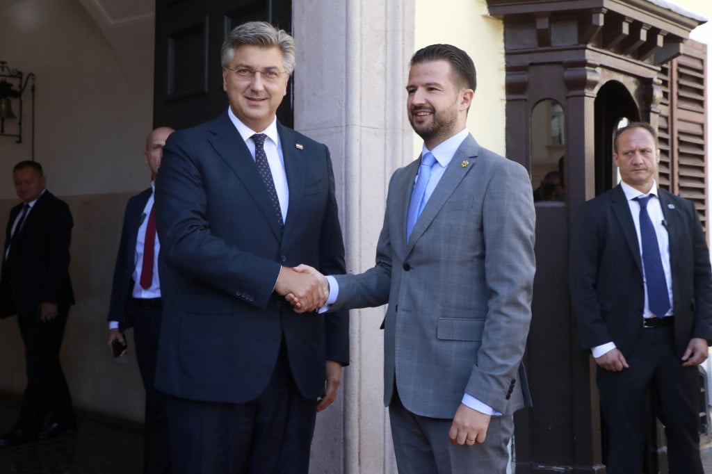 <p>Premijer Andrej Plenković i crnogorski predsjednik Jakov Milatović, u Banskim dvorima, u rujnu 2023.<br>
&nbsp;</p>