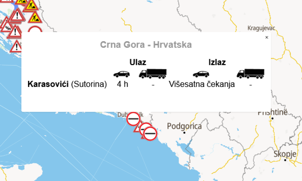 <p>Stanje u nedjelju posliejpodne na granici</p>