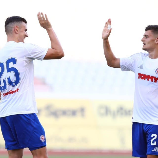 <p>Marko Capan (desno) i Filip Ufemović dok su igrali za Hajduk</p>