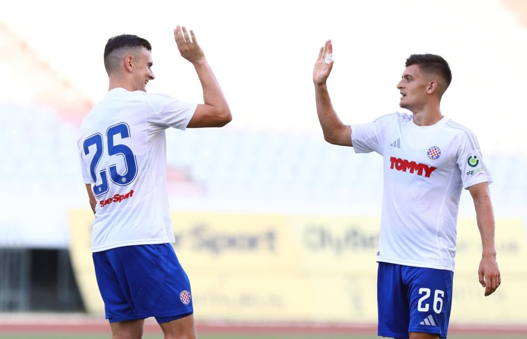 <p>Marko Capan (desno) i Filip Ufemović dok su igrali za Hajduk</p>