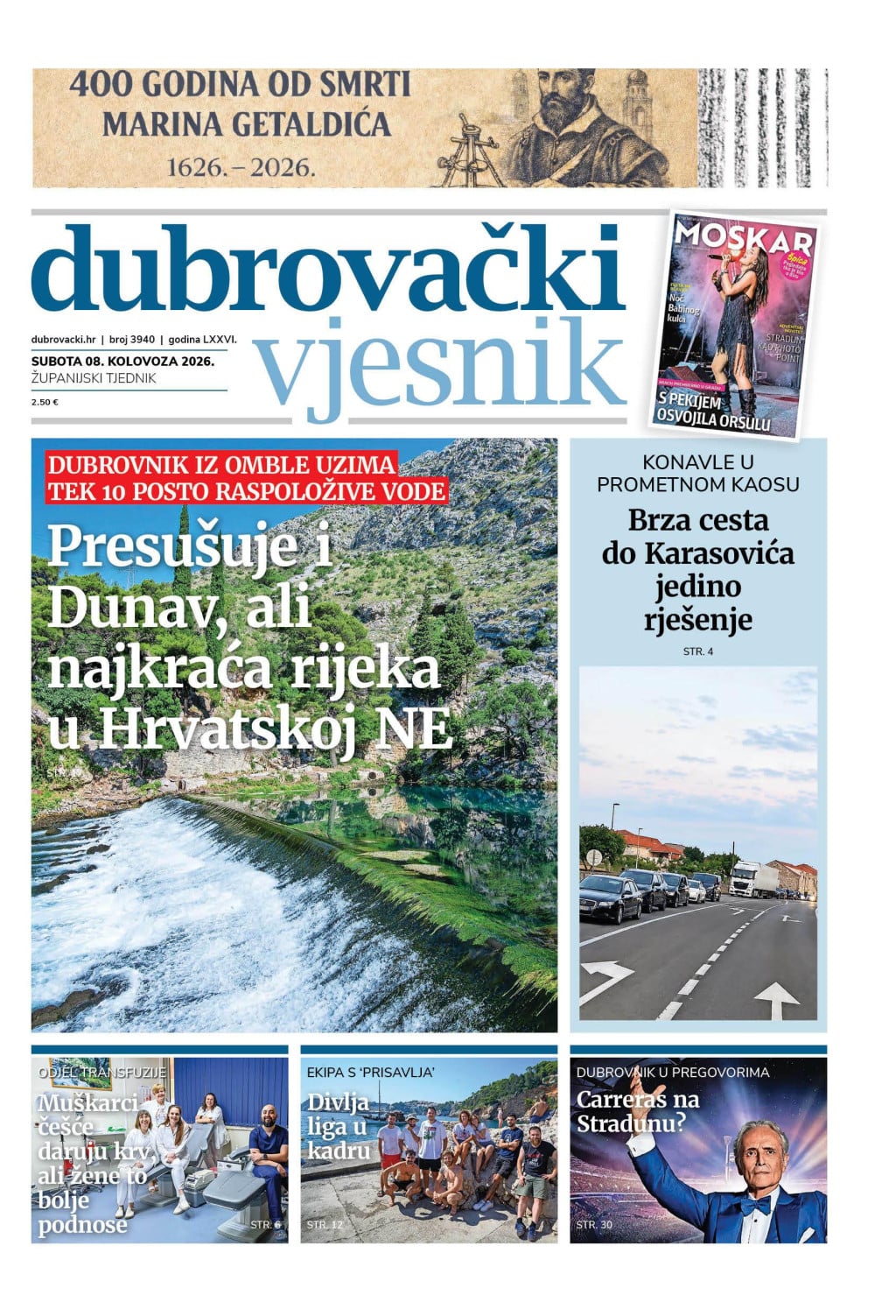 <p>Naslovnica novog broja Dubrovačkog vjesnika</p>