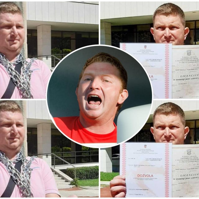 <p>Silvijo Knežević prosvjedovao je vezan lancima pred sudom u Splitu smatrajući kako zakoni nisu dobri</p>