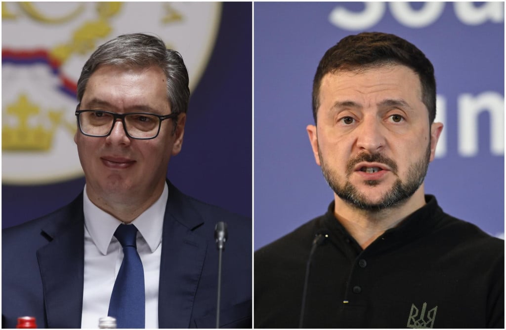 <p>Aleksandar Vučić, Volodimir Zelenski</p>