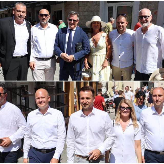 <p>HDZ ekipa (gore), SDP-ova dolje</p>