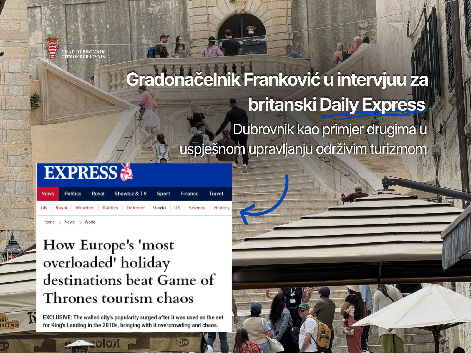Britanski Daily Express istaknuo Dubrovnik kao primjer uspješnog upravljanju turizmom