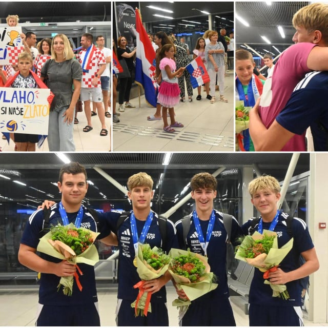 <p>Doček za svejtske vaterpolske prvake U16 sinoć u Zračnoj luci Ruđer Bo&scaron;ković</p>