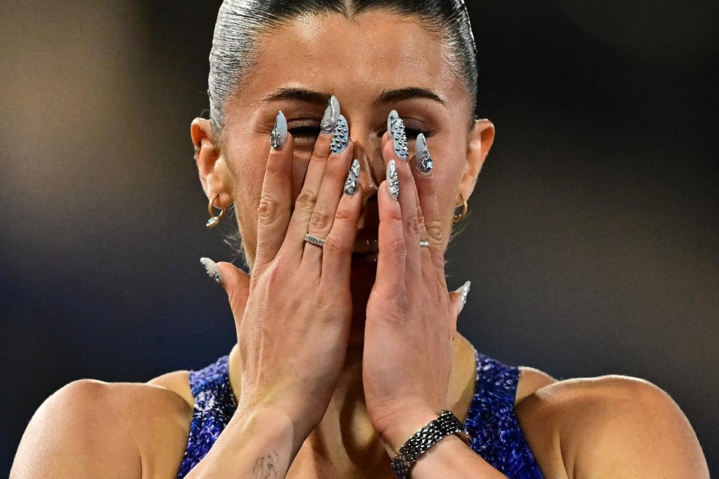 <p>TOPSHOT - Gold medallist Britain&lsquo;s Amy Hunt celebrates after winning in the women&lsquo;s 200m final during the European Athletics Championships at Alexander Stadium in Birmingham on August 13, 2026. (Photo by Ben STANSALL/AFP)</p>